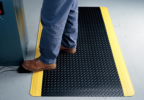 Anti fatigue rubber floor mats yellow